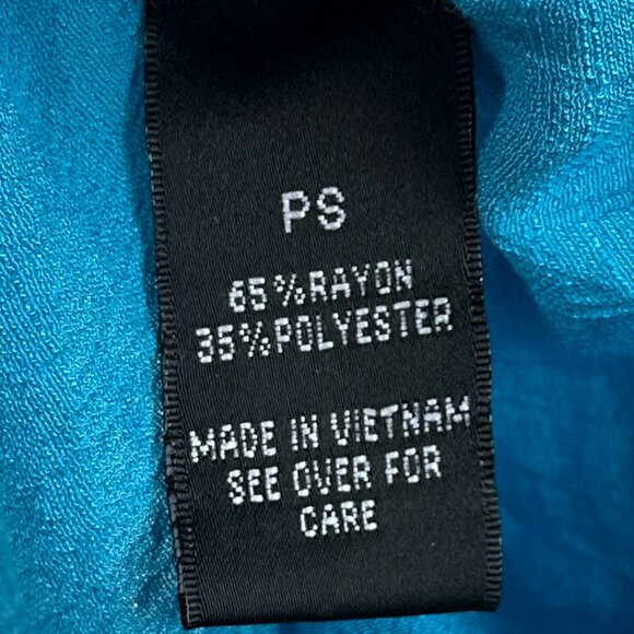 I.N. Studio | Teal Roll-Tab Sleeve Blouse Top | Pocket Detail | Size PS - Picture 6 of 9